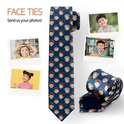 Personnalisation de votre image Ktie de la présidence, design créatif, 8cm de large, polyester aught, cadeau d'anniversaire pour la famille, texte personnalisé, logo, visage adulte aught