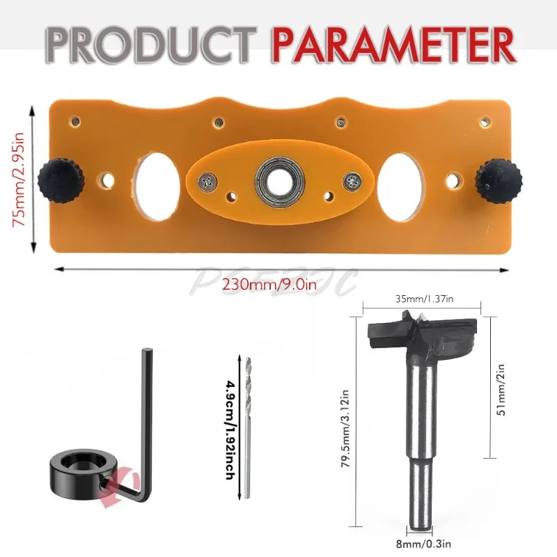 Electrical Woodworking 35mm Hinge Hole Opener Cabinet Door Panel Hinge Hole Drilling Locator Hinge Drilling Installation