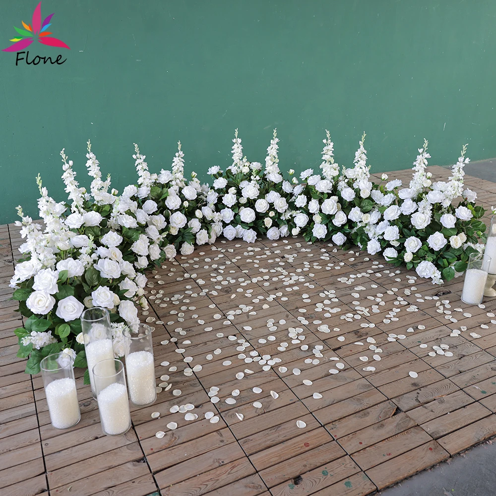 

White Green Floor Artificial Flowers Arrangement for Wedding Event Decoration High-end Rose Sztuczne Kwiaty Backdrop Deco FL2829