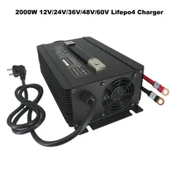 2000W 24V 50A 36V 40A 48V 30A 60V 25A 12V 100A LiFePO4 Inteligentna ładowarka 14.6V 29.2V 58.4V 73V wózek golfowy wózek widłowy RV szybka ładowarka