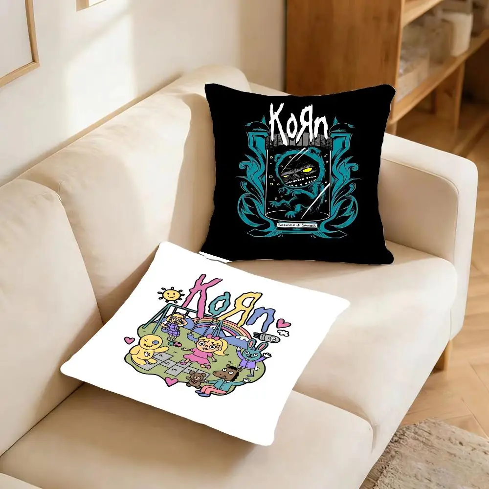 Band Music Korn Cushion Cover Warm coral fleece Cute kawaii plush Kawaii mascot throw