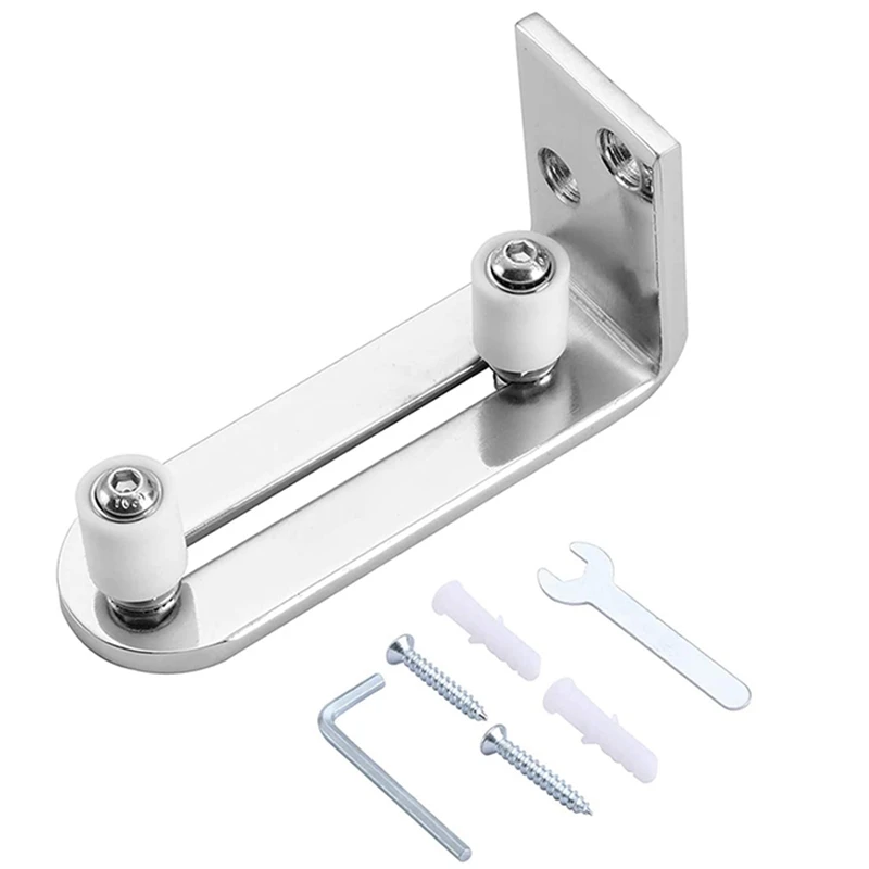 Modern Chrome Sliding Barn Door Floor Guide Ball Bearings Adjustable Stay Roller Wall Mount System for All Size Door