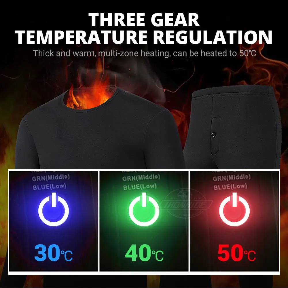 New Heated Motorcycle Jacket Men Women Heated Thermal Underwear Set USB Electric Suit Thermal Clothing For Winter Suits S-5XL