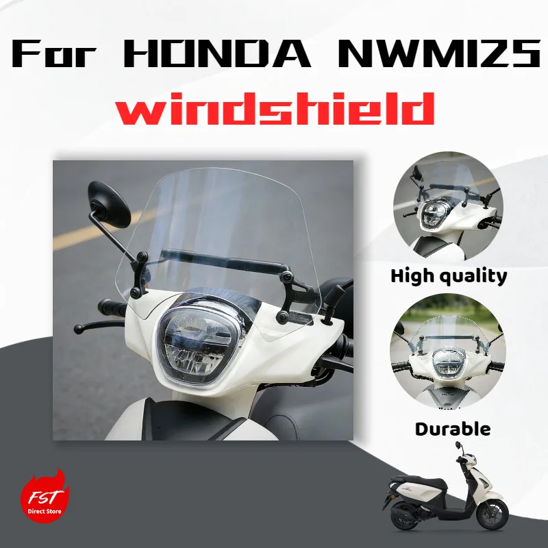 For Honda NWM125 dedicated windshield, front windshield, chest protection accessory, heightened windshield.