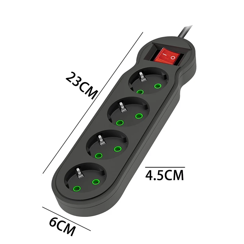 EU Plug Power Strip 3/4/5/6 Outlet Multitap Electrical Outlets Extension 2m Extension Cord Socket Fast Charge Home Appliance