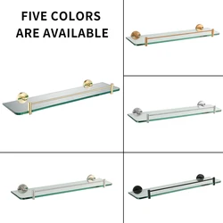 304 Stainless Steel Bathroom Shelves Glass Shelf Wall Mount Shampoo Rack Organizer Shower Storage Rack Bathroom Accessories Gold