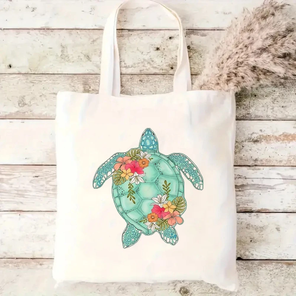 Trendy Retro Salt Lettering Canvas Tote Bag Cute Summer Vacation Marine School Bookbags Holiday Gift Tote Bag For Women