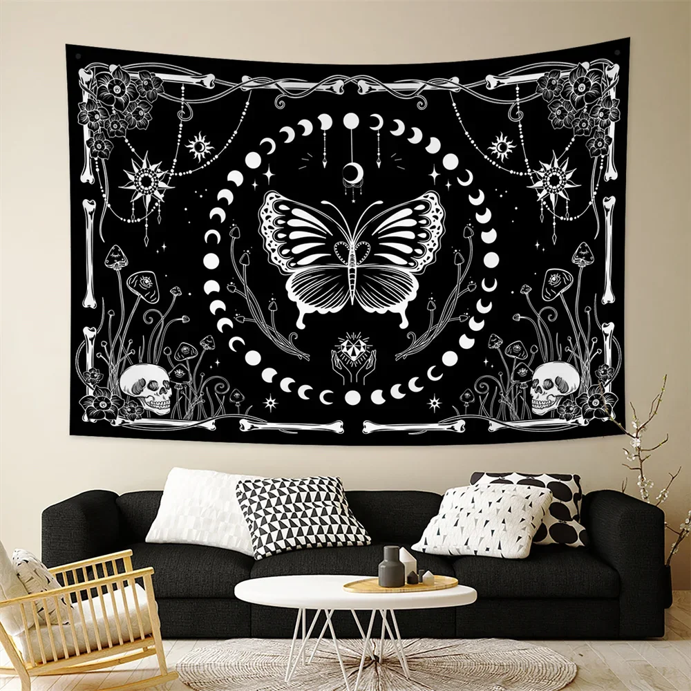 Psychedelic Butterfly Tarot Tapestry Wall Hanging Witchcraft Bohemian Hippie Tapiz Dormitory Home Background Decor