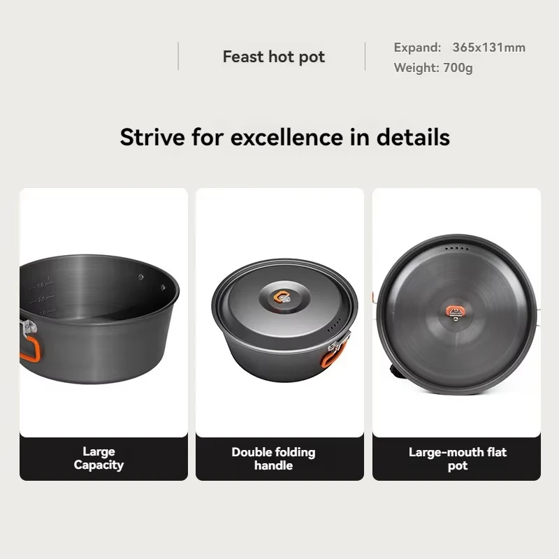 وعاء حساء خفيف الوزن متعدد الأغراض من الألومنيوم مع وظيفة باخرة، مجموعة أواني طهي محمولة للتخييم سعة 3 لتر للطهي العائلي في الهواء الطلق