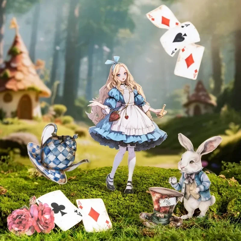 1Pack/2Pack 15Pcs 6 Style Fairy Tale Stickers Borderless Hard Card Adventure Handbook