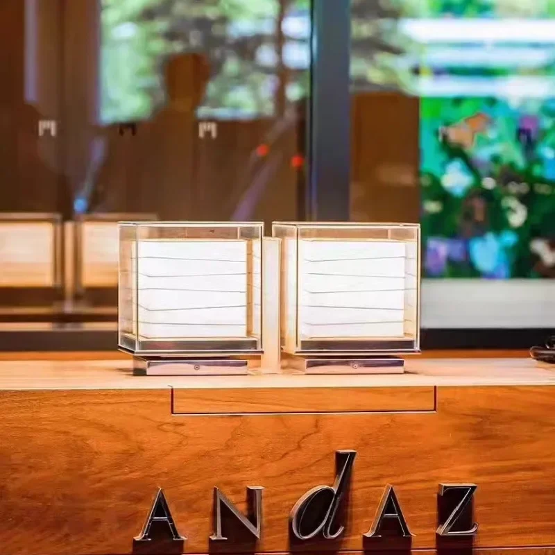 SANDYHA Modern Simplicity Square Design LED Table Lamp for Bedroom Living Room Study Lighting Glass Lampshade