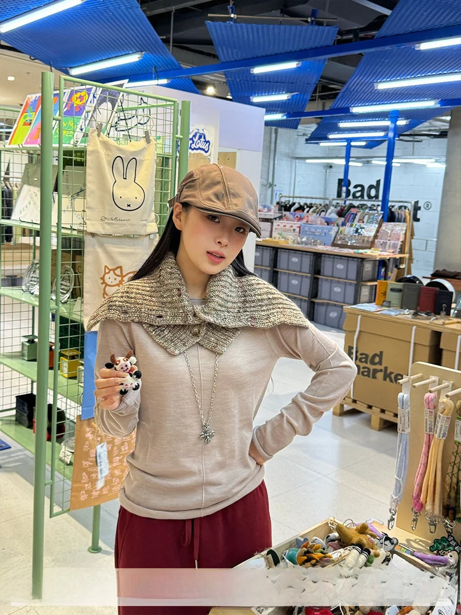 

Футболка женская шерстяная 3Lovechild Brand DEARSOCUTE Handpied Store, модная, с круглым вырезом, длинным рукавом, прямого кроя