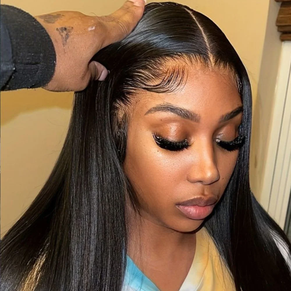 

Hidden Strap 360 Lace Wigs Natural Brazilian Human Hair Bone Straight 13x4 Lace Frontal Wig For Women 5X5 Glueless Wear And Go