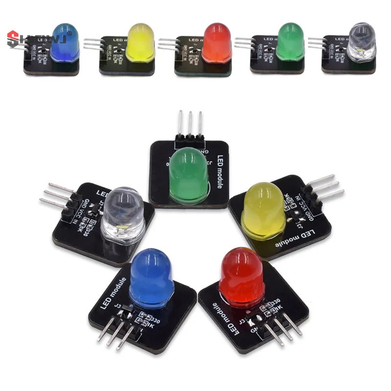 DC 3.3v-5v 10mm Light-emitting Module Led Sensor LED Indicator Light-emitting Tube Driver Modules For Arduino Control