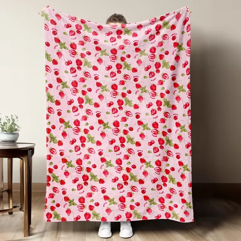 Manta de franela con Blanket de rodajas de sandía, suave, con diseño de frutas frescas, para siesta de verano, sofá, cama