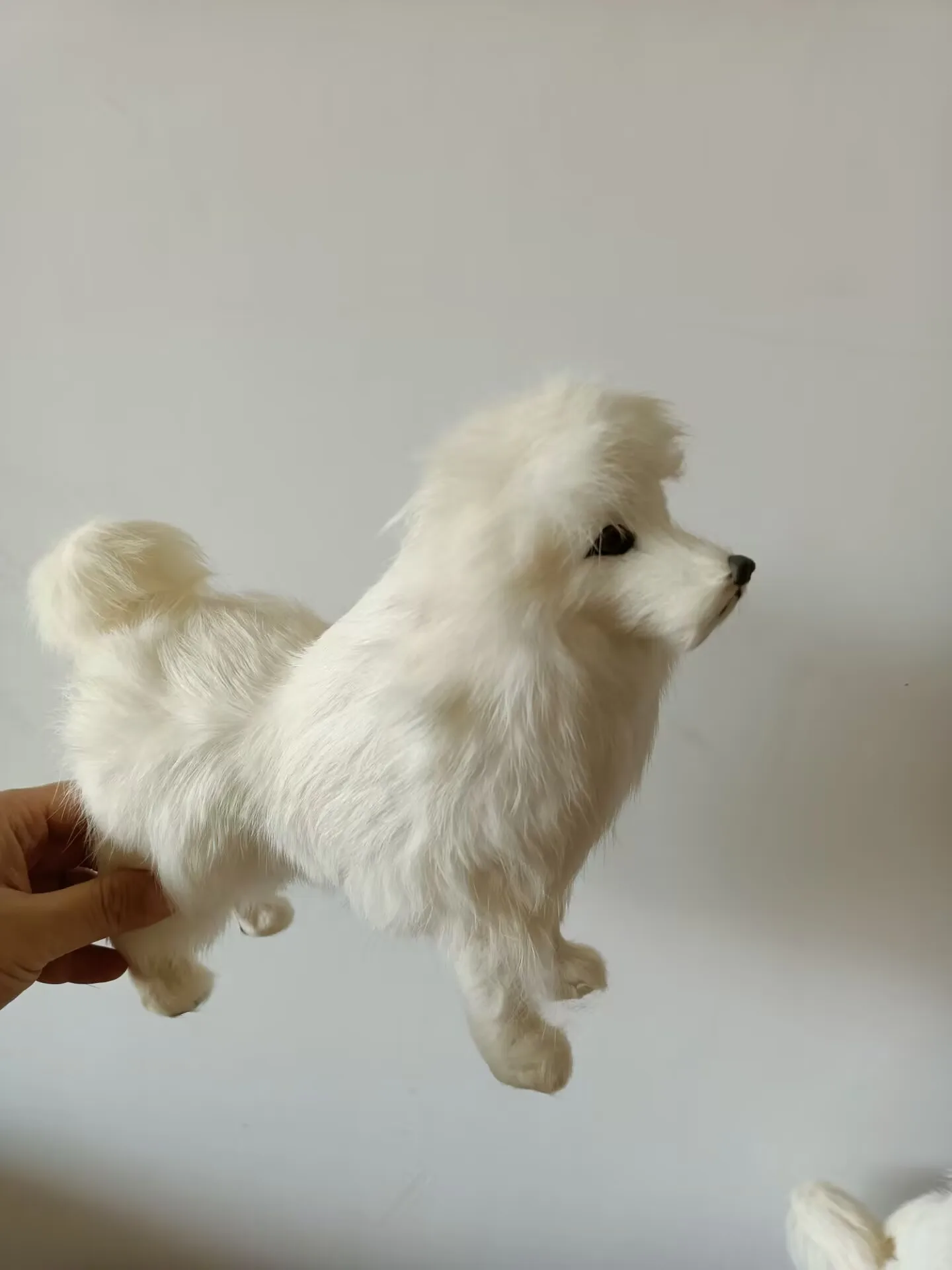 lovely simulation plastic&fur poodle model home decoration about 28cm