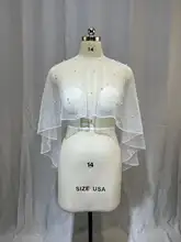 Wedding Bolero with Pearls and Long Back #6