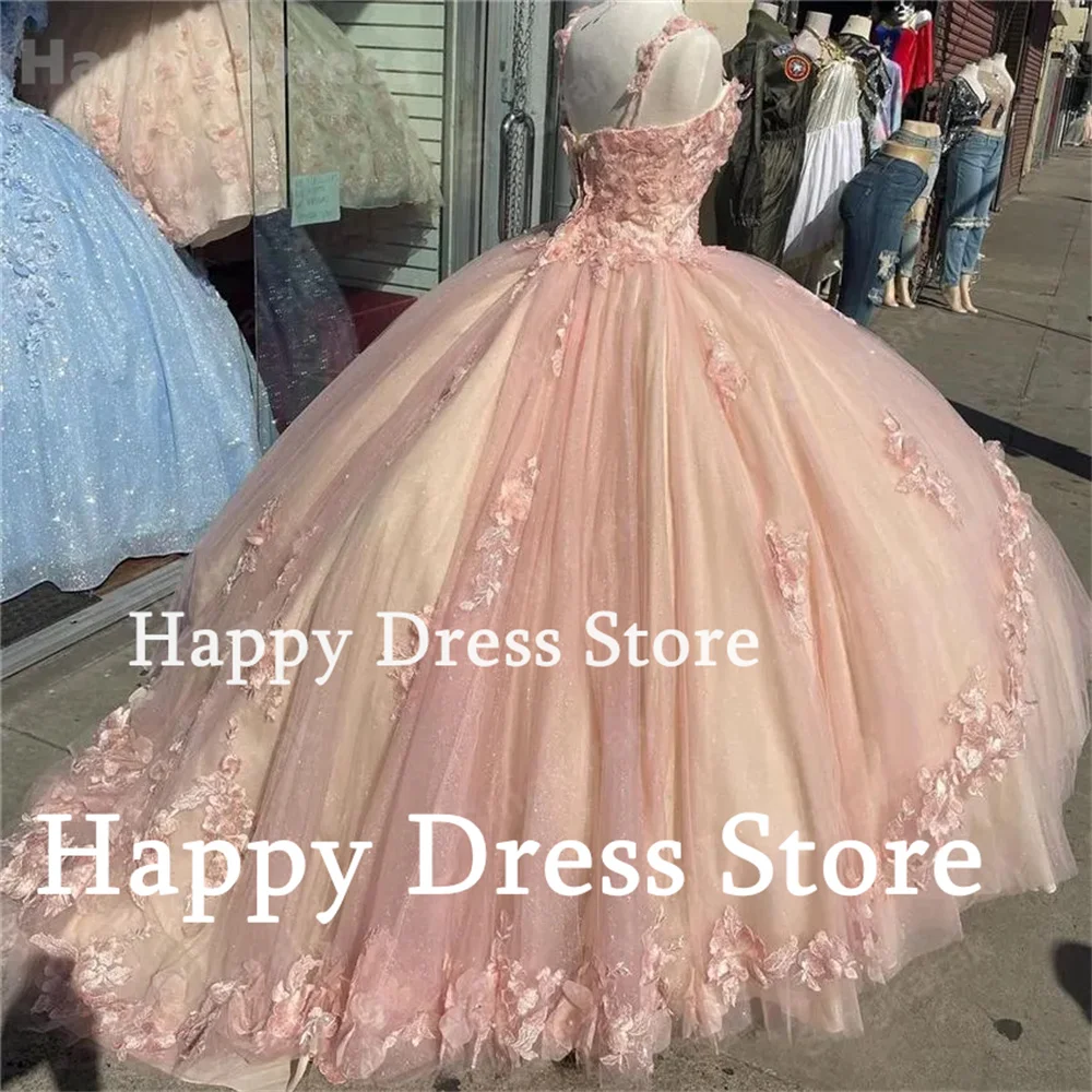 Vestido de baile princesa rosa, Vestido de baile, Sweethear, Correias De Pescoço, Apliques De Flores, Vestido A Linha, Vestido De Aniversário, Vestido De Noiva, Vestido De Noiva