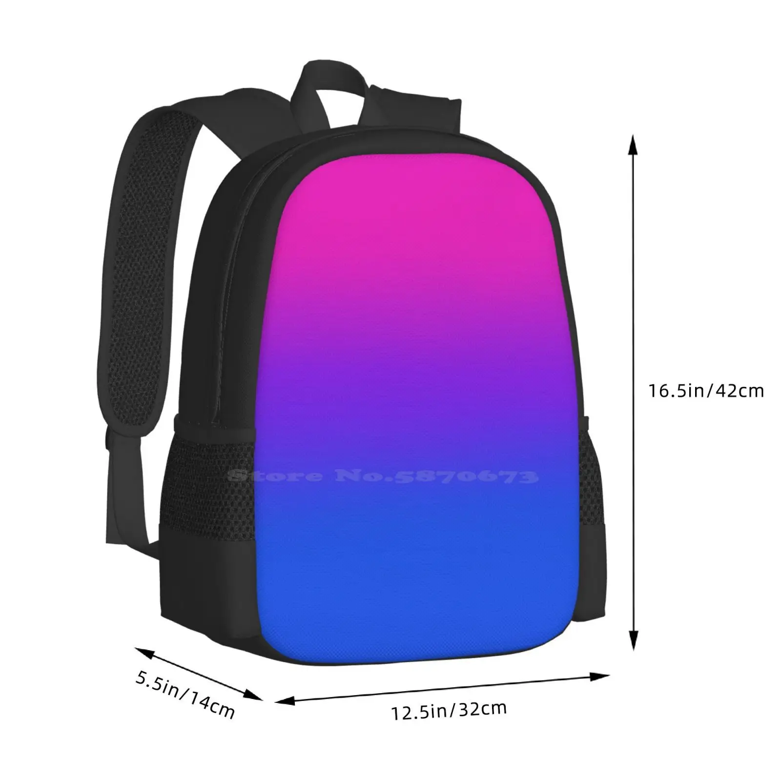 Bagpack Bi Flag com Padrão Orgulho, Mês do Orgulho Bissexual, Ombre Design