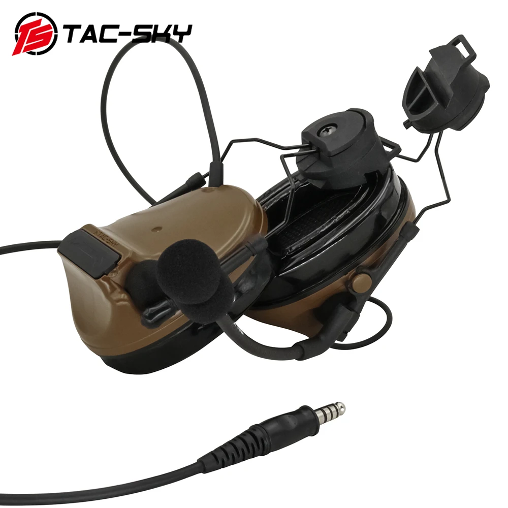 TAC-SKY TACSKY III Helmet Quick-Release Mount Silicone Ear Pads Tactical Noise-Reducing Hearing Protection Headset