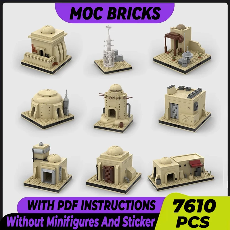 

Popular Star Movie Model Moc Building Bricks Modular Space Desert House Technology Blocks Gifts Christmas Toys DIY Sets Assembly