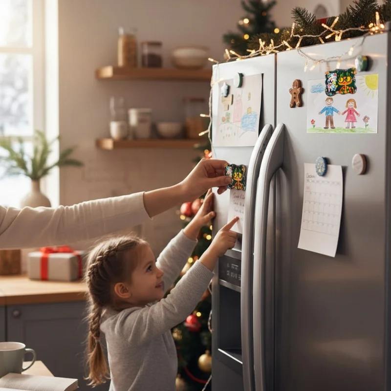 عيد الميلاد البرتقال القط مغناطيس الثلاجة لطيف الكرتون هريرة عطلة ديكور احتفالي البرتقال الثلاجة ملحق لعبة الشكل