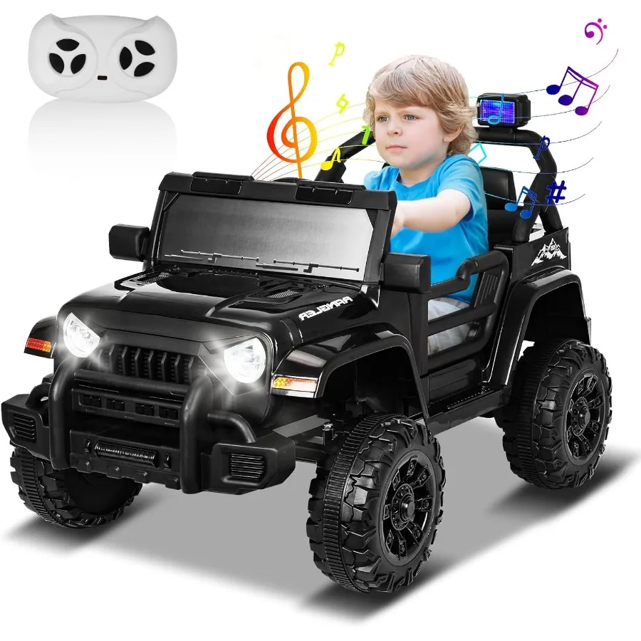 Ruedas eléctricas para paseo en coche de 12V con vehículos eléctricos con Control remoto para padres para niños y niñas todoterreno con batería