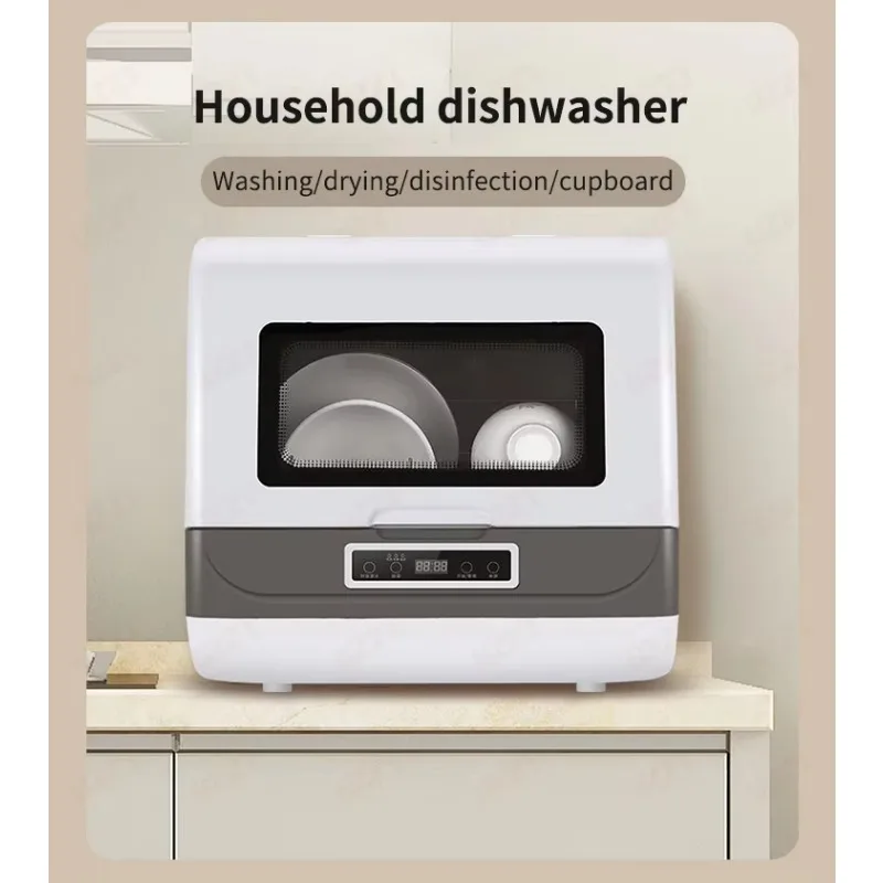 Smart Automatic 9L Water Consumption Countertop Dishwashers 5 Sets 360° Spray Rinsing Kitchen Table Dishwashers Household Hotel