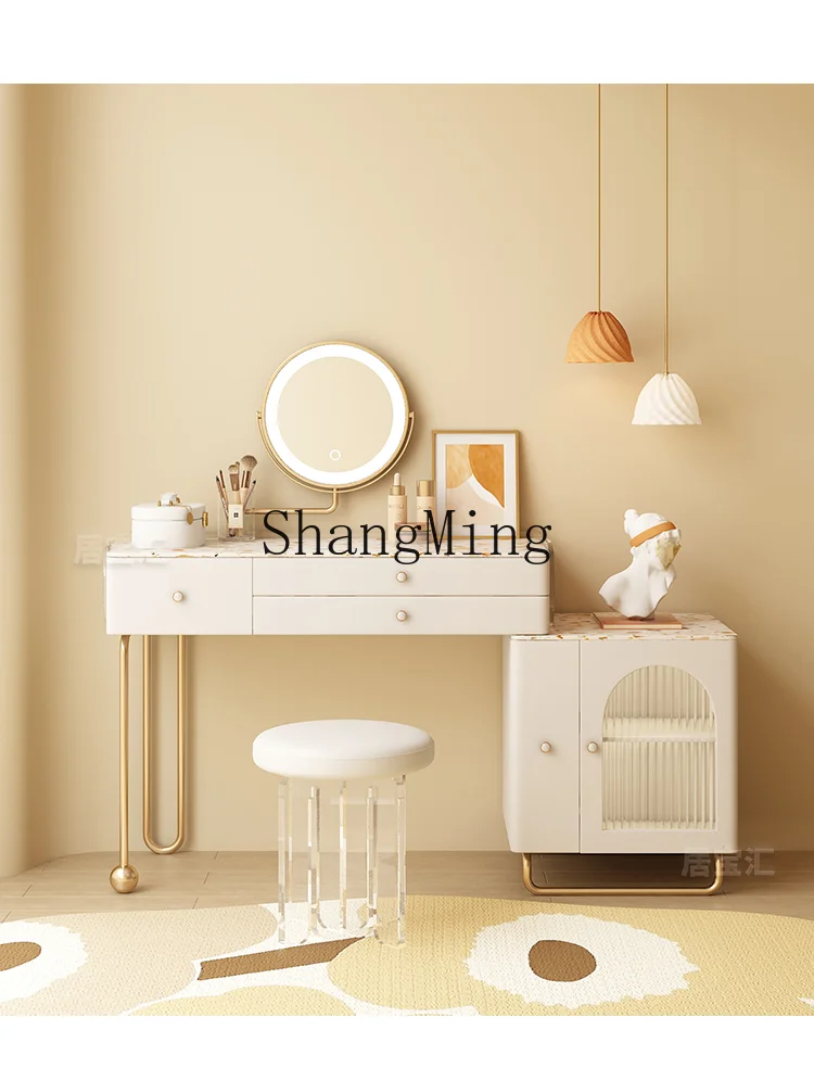 SM acrylic makeup stool transparent high-end round low stool new home bedroom dressing chair
