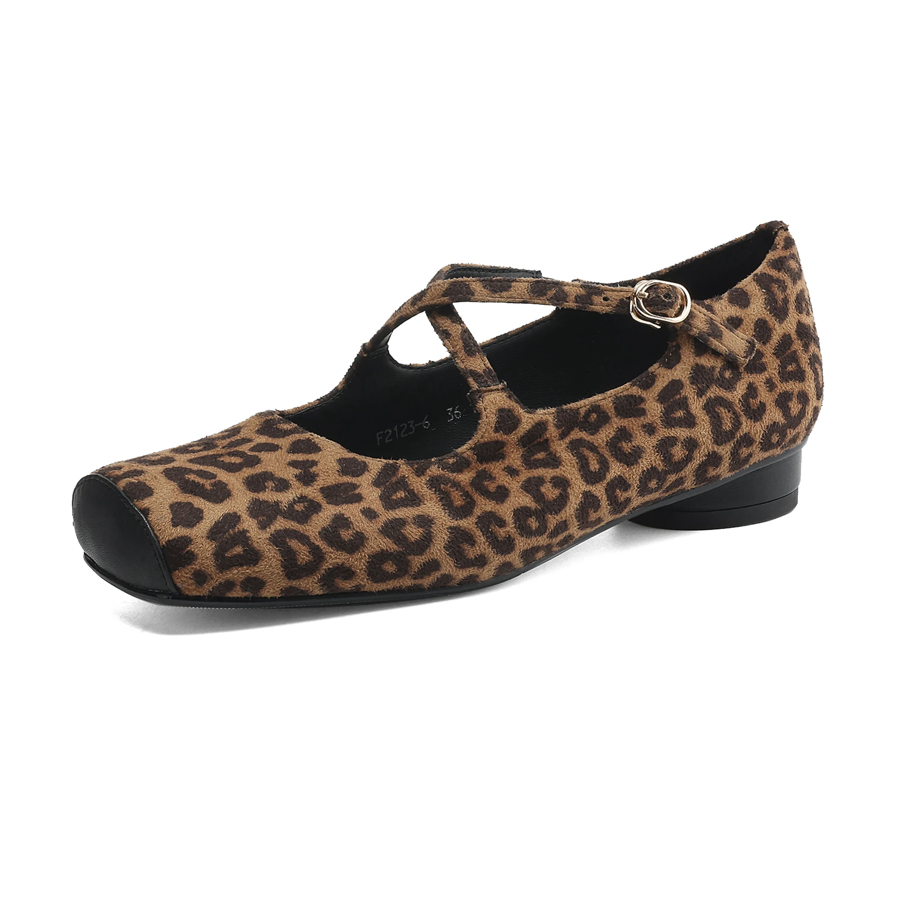 Krazing Pot Big Size Fabric Square Toe Low Heels Spring Summer Dance Shoes Shallow Mary Janes Office Lady Catwalk Women Pumps