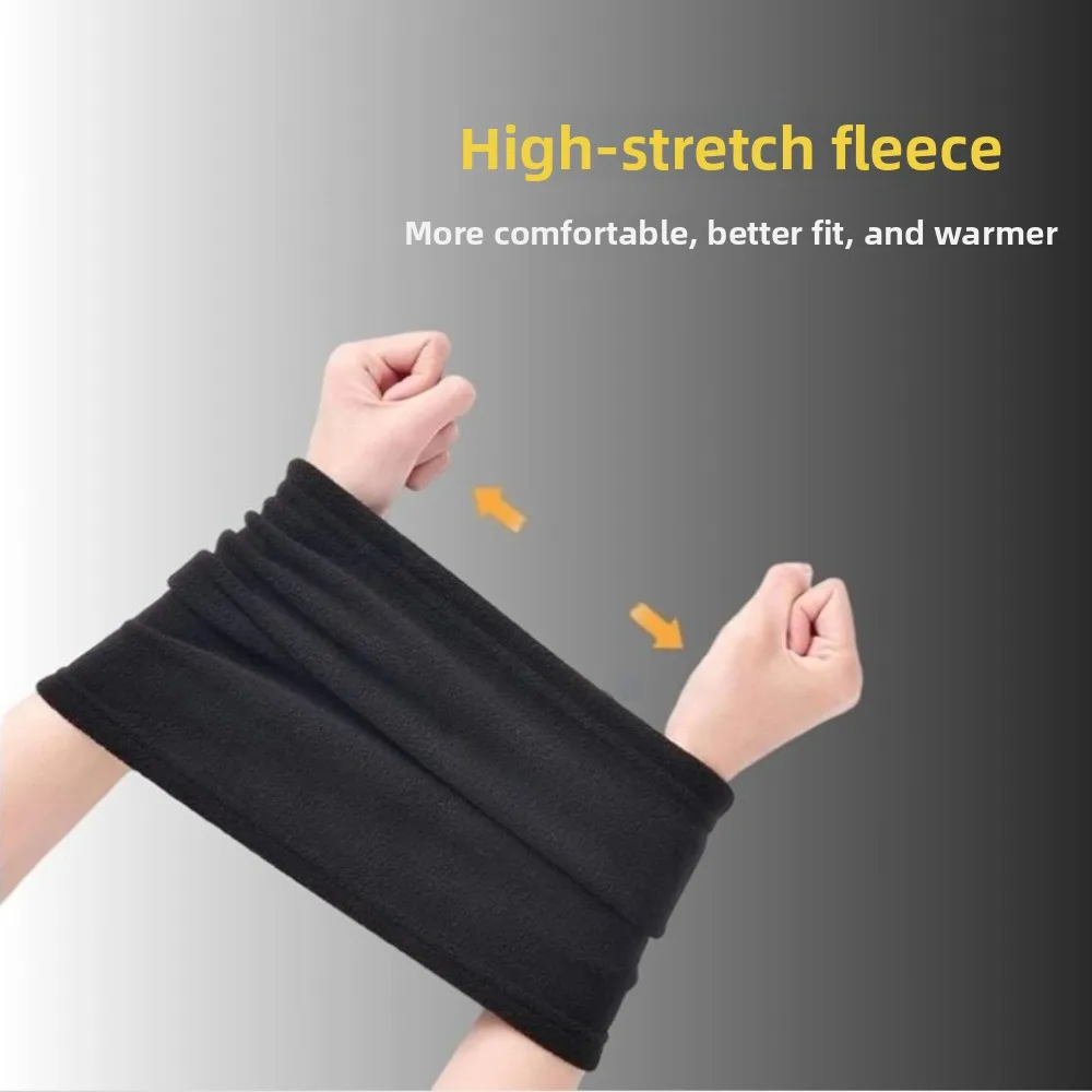 

Новый регулируемый теплый шарф, ветрозащитный, морозостойкий, с искусственным воротником, сплошной цвет, флисовый чехол на шею, спорт на открытом воздухе