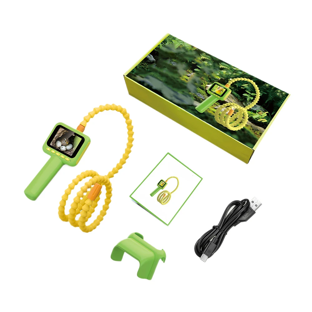 Waterproof IP67 Borescope with HD Lens and 8 LED Lights Flexible Inspection Tool for Homes Toys and Learning Applications