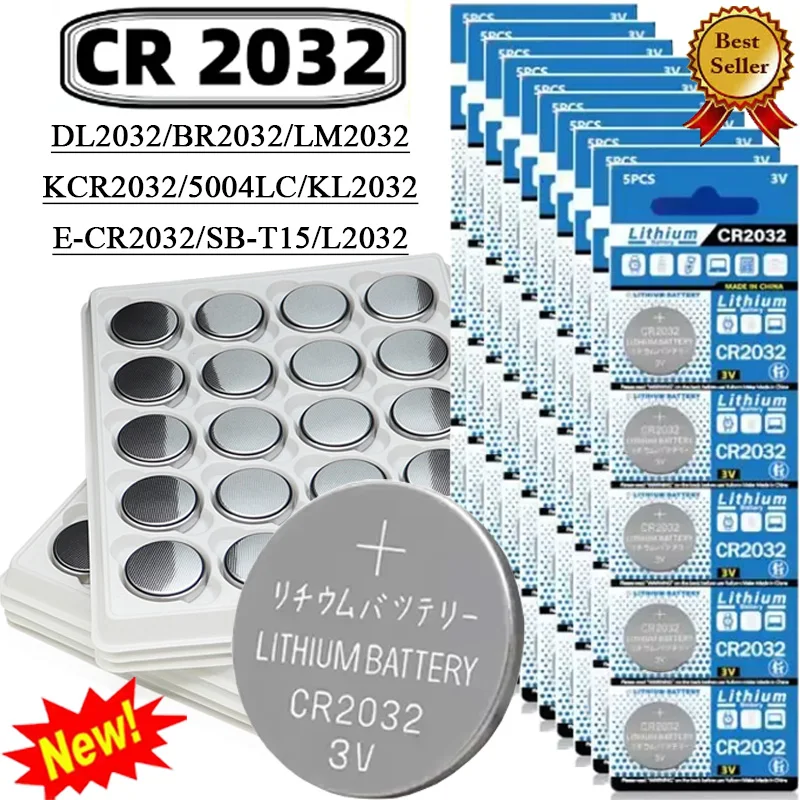 

300PCS CR2032 3V 200mAh Disposable Button Battery BR2032 DL2032 ECR2032 3V CR 2032 Electronic Watch Button Lithium Ion Battery