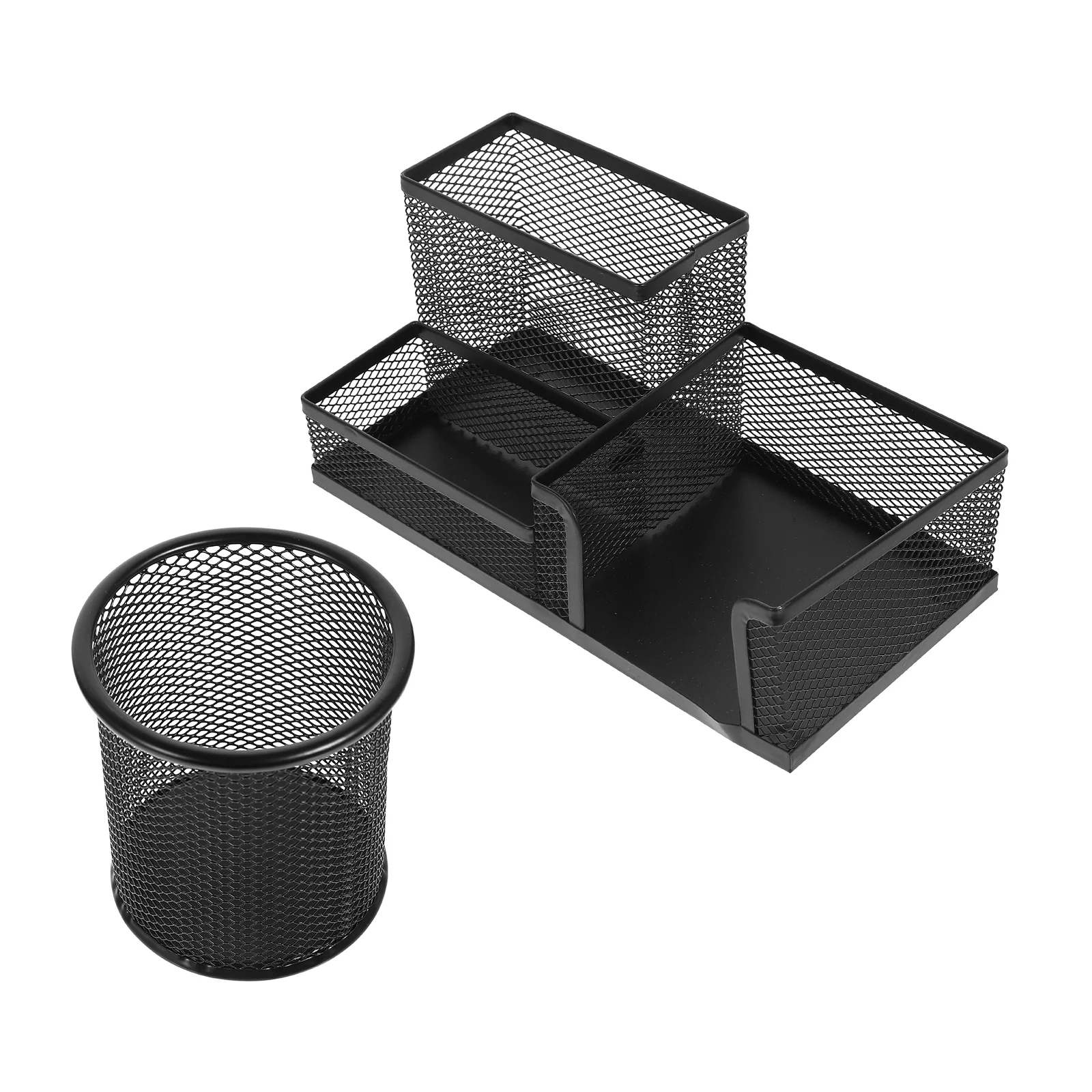 

2 Pcs Desktop Pen Holder Big Opening Organizers Office Pencil Iron for Pens Creative Design Household