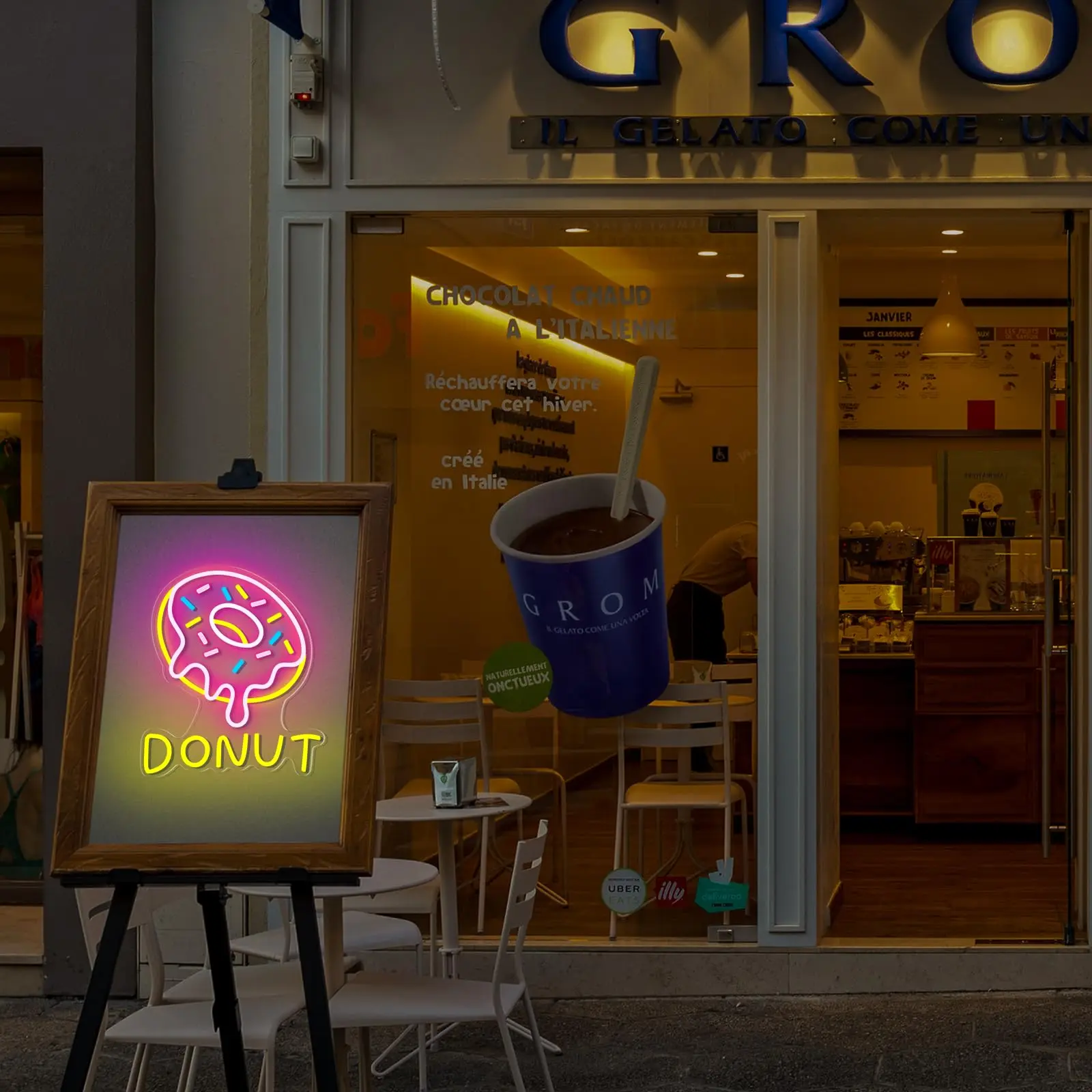 Pączek Neon Neon LED świecący znak ścienny alfabet Neon nocne światło wystrój wnętrz sklep z deserami restauracja/Bar sklep na plaży