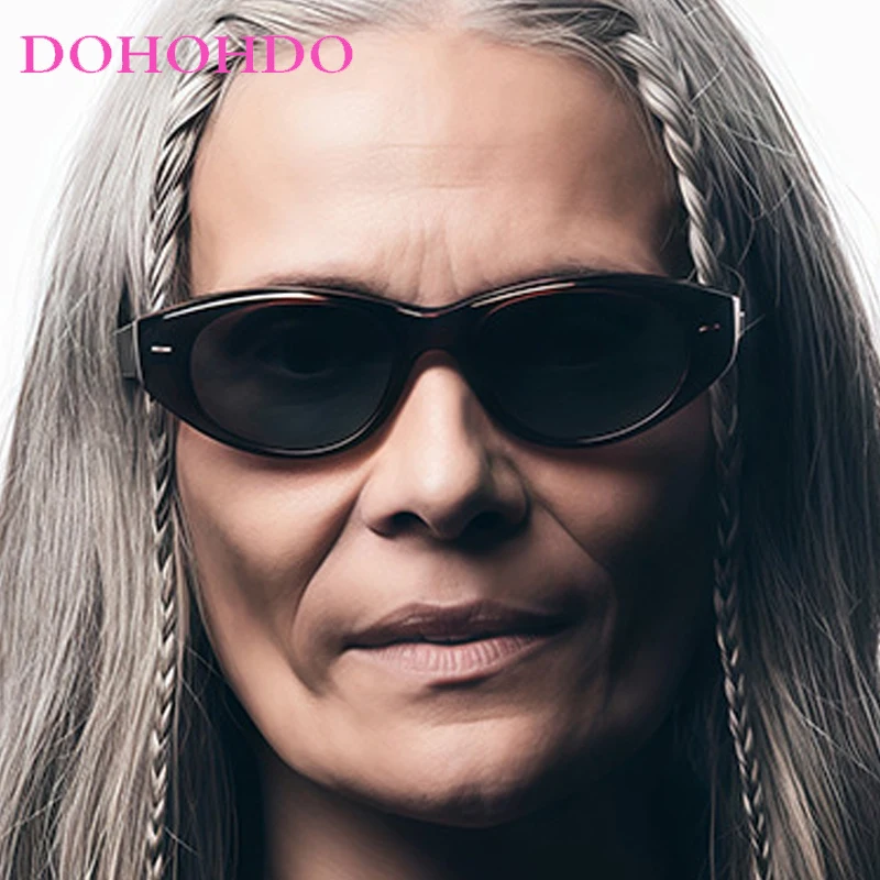

New Trendy Vintage Luxury Brand Designer Rivets Oval Sunglasses Women Fashion Men Outdoors Driving Travel Eyewear Female UV400