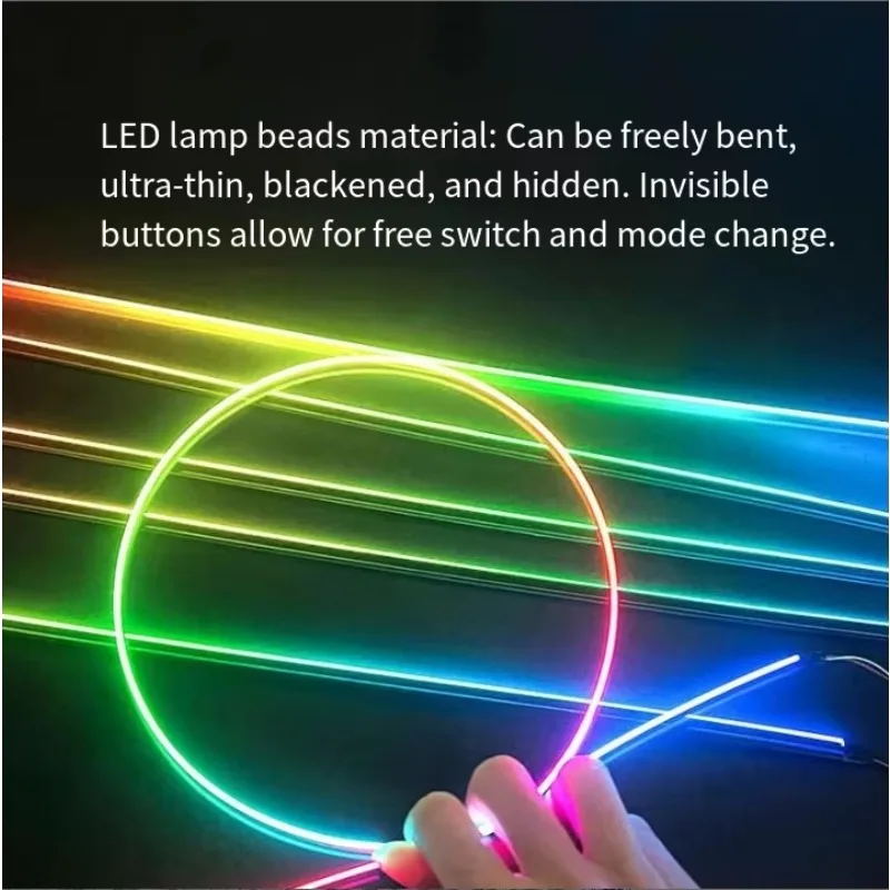 14in1 Hidden Car Ambient Light Kit APP & Sound Activated RGB LED Strip 12V  Universal Car Interior Decor
