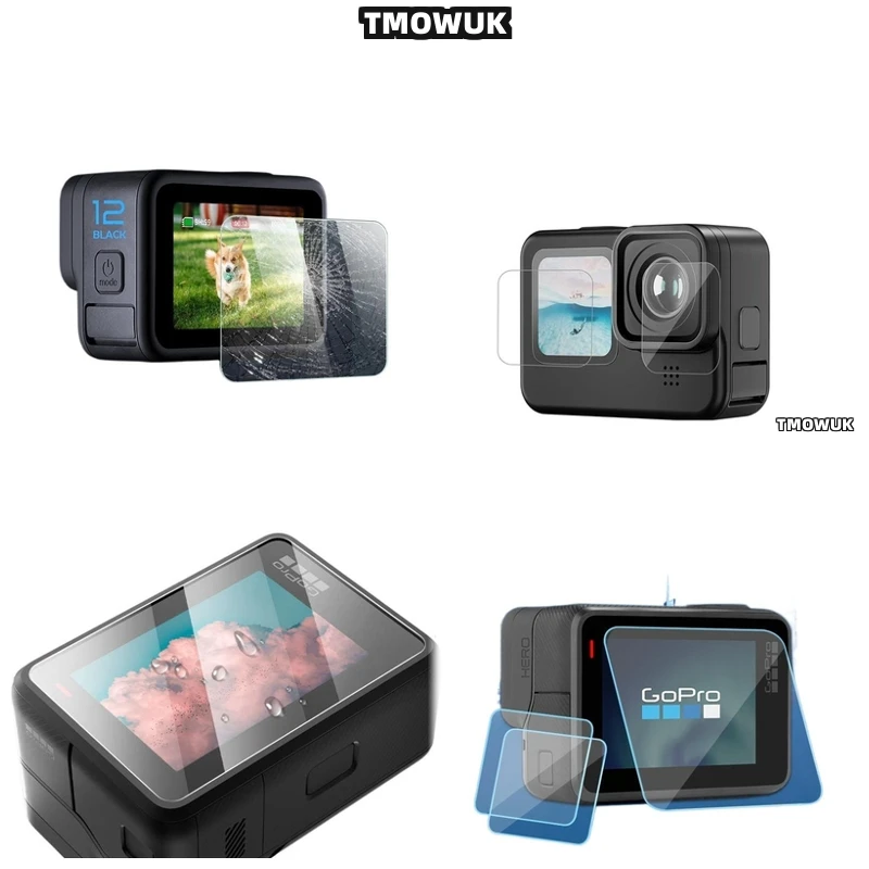 

For GoPro Hero12 11 10 9 HD 9H Tempered Glass Screen Lens Guard Anti-Scratch Full Coverage Front & Back