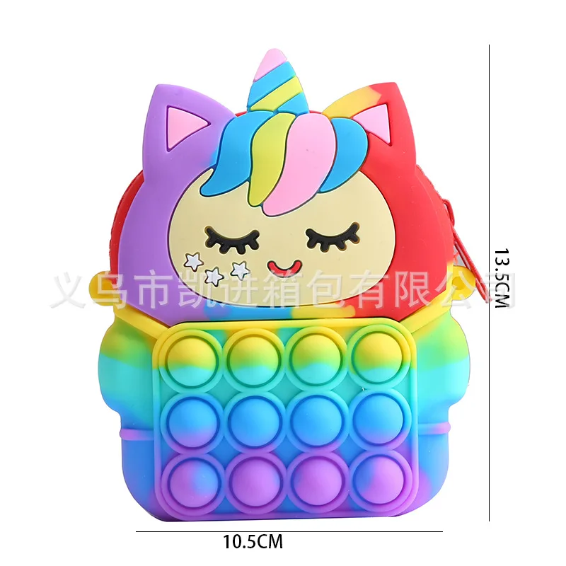 Borsa a bolle in Silicone Popite per regali per ragazze giocattoli divertenti da spremere Poppit giocattoli antistress borsa Popits per bambini Poppit Fidget Toys