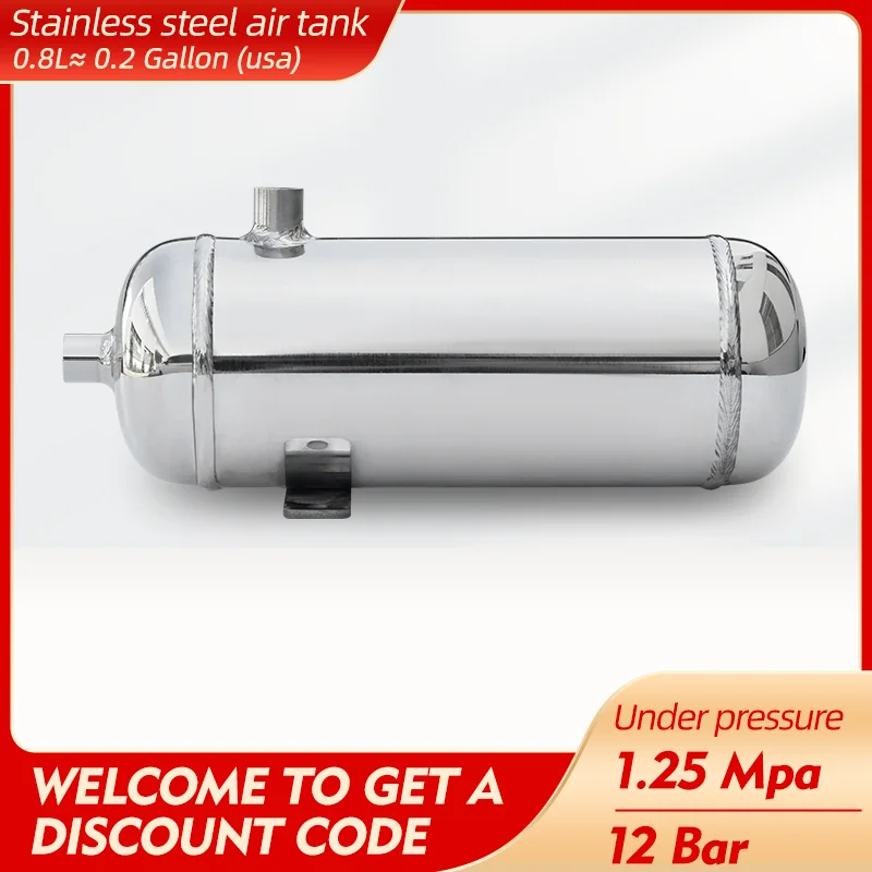 0.8L 0.2Gallon Air Compressor Tank Air Pressure Tank Small Gas Storage Tank Vacuum Buffer Stainless Steel Gasholder