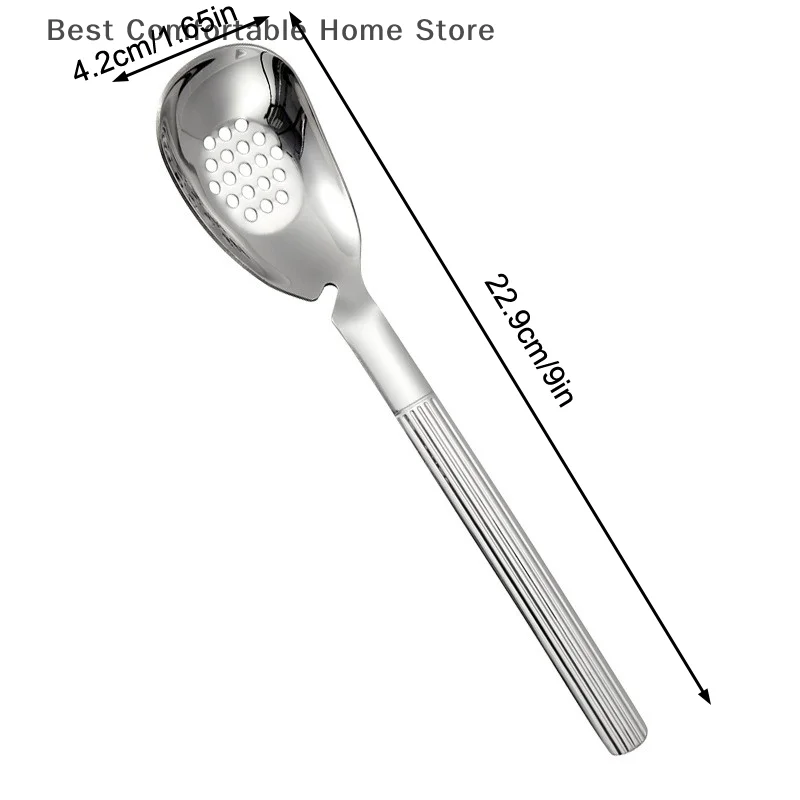 1/2Pcs Caviar Spoon Stainless Steel Hanging Cup Spoon Creative Food Strainer Spoon Kitchen Egg Yolk Colander Flatware