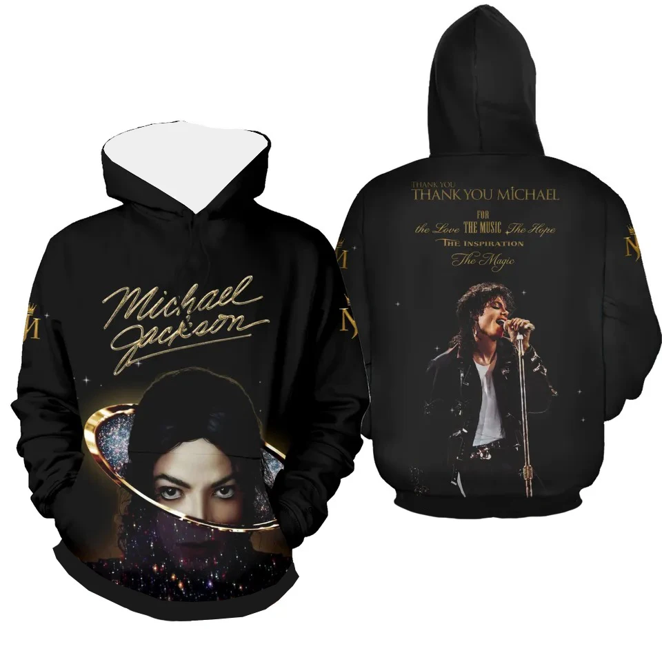 2026 New Michael Jackson Hoodie, 3D Printed Fashionable Hoodie, Trendy Street Casual Family and Parent-child Outfit