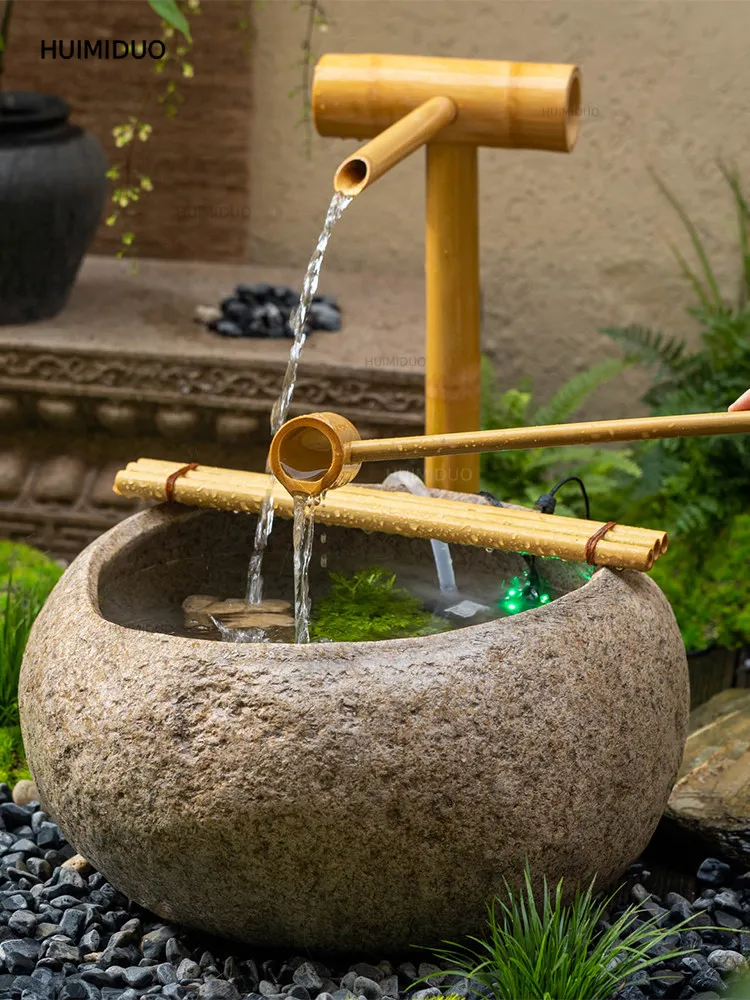 Imitation stone tank sink flowing water ornament circulating water fish tank landscaping B & B outdoor courtyard