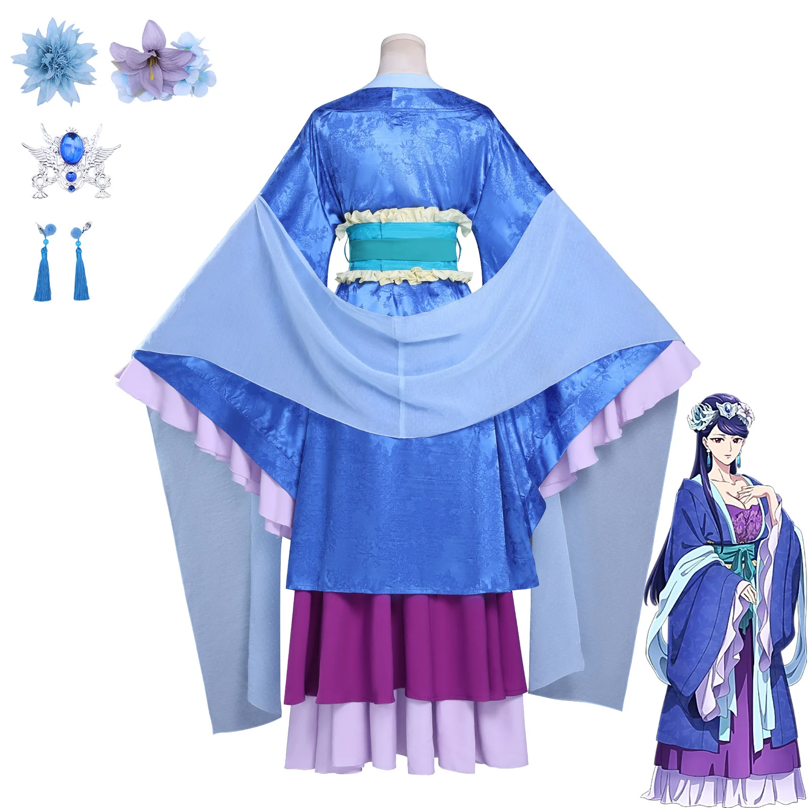 أنيمي يوميات الصيدلي عارضة الأميرة لي هوا تأثيري الزي للسيدات فستان طويل الأكمام مجموعة نمط جديد #4