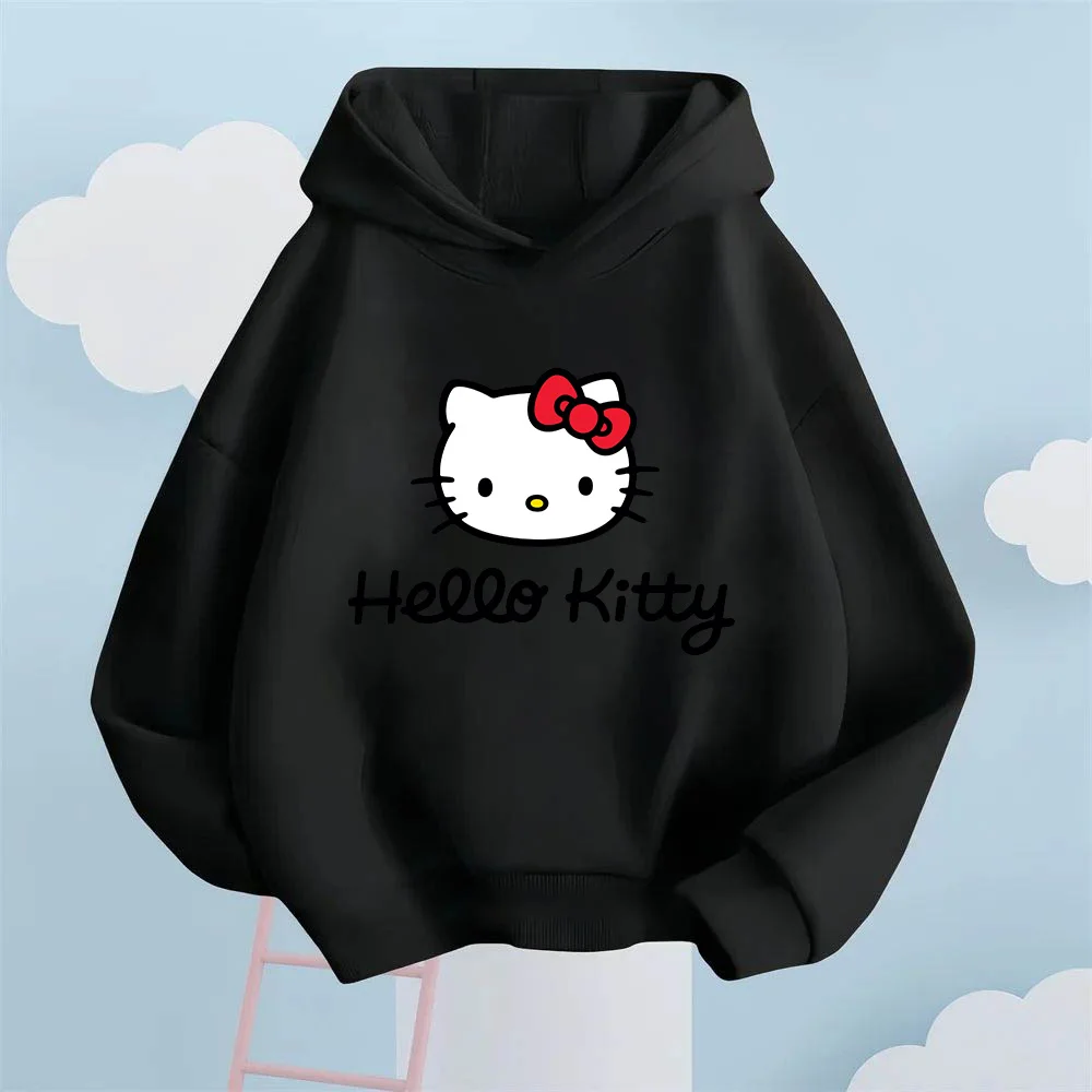 مليئة بالجمال! سترة بقلنسوة للأطفال مطبوعة بصور كلاسيكية من Hello Kitty، دع الأطفال يفتح أسلوبًا حلوًا ولطيفًا بنقرة واحدة