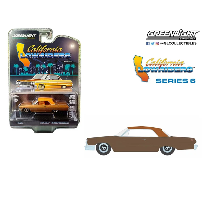 

Greenlight 1:64 Impala Impala SS Convertible Roof Bronze Metallic Paint Series Diecast Model Alloy Car Child Christmas Gift