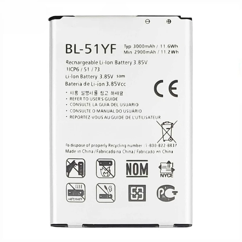 2pcs For LG G4 H815 H811 H810 H818 H819 V32 VS986 VS999 US991 LS991 F500 G Stylo F500 F500S F500L BL-51YF Battery