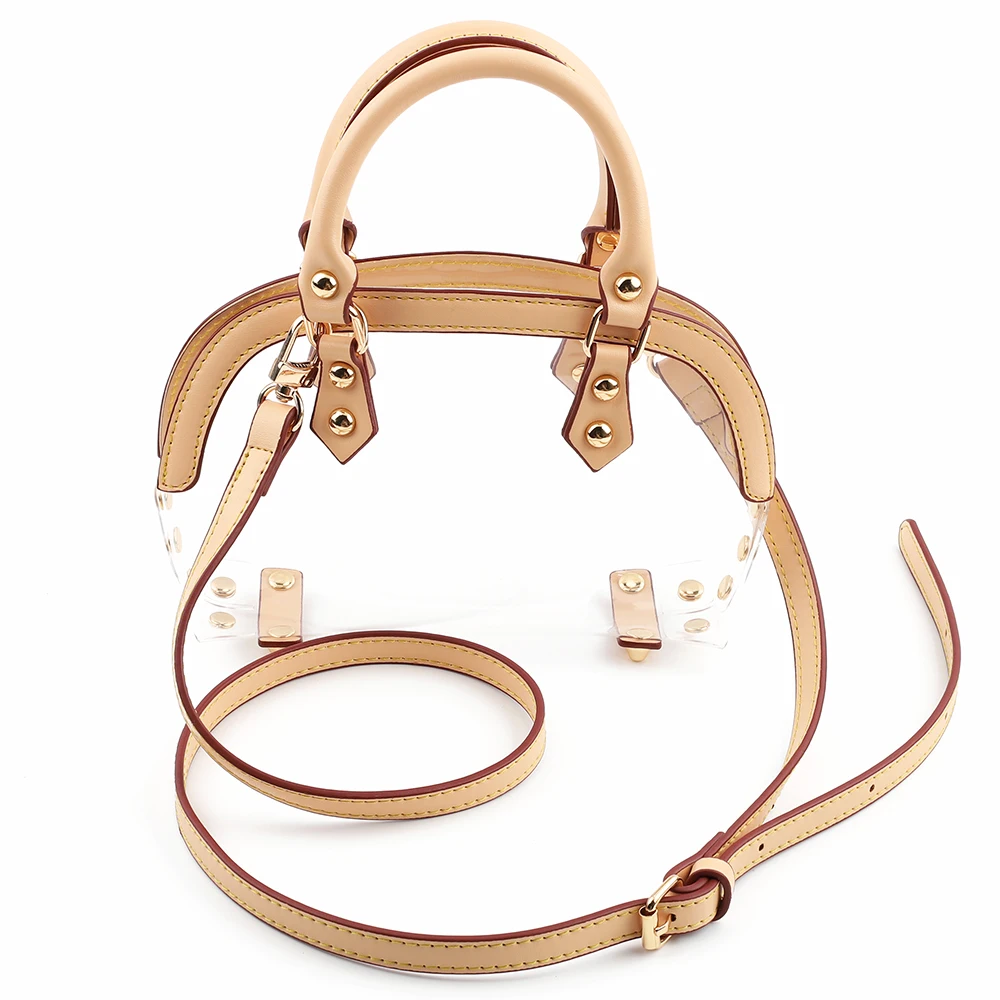 Fashion Transparent Handbag for Women PVC Clear Bag Travel Shoulder Bags Purse Large Capacity Beach Tote 19*6*12cm/24*6*17cm