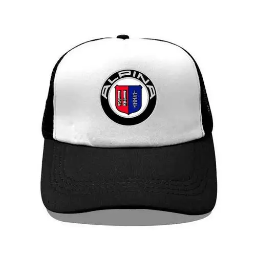 Alpina Racing Trucker Hat Printed Logo Foam Mesh Baseball Cap Adjustable Unisex