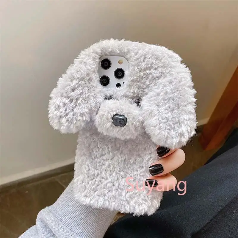 Lindo perro de peluche caniche cachorro fundas de piel suave para Xiaomi 17 Pro Max Mi Poco F8 Pro F6 F5 M7 M6 5G M5 M4 X7 X6 X5 X3 NFC cubiertas para el cabello